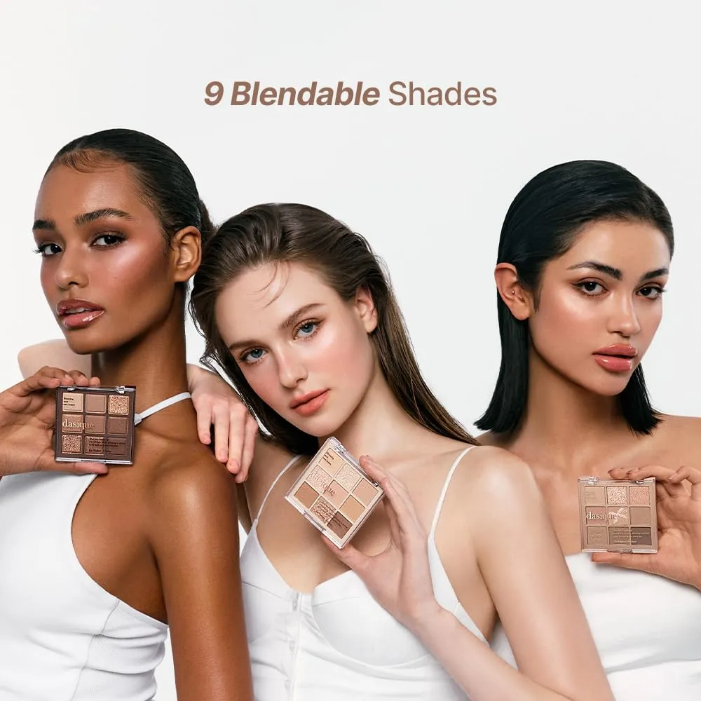 dasique Shadow Palette #24 Muted Nuts 7.5g I 9 Blendable Shades in Smooth Matte and Shimmer Finishes with Gorgeous Pearls | Eye Makeup Palette | Cruelty Free | K-beauty