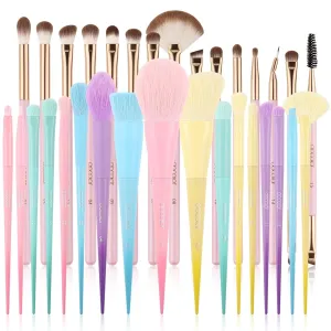Docolor 15Pcs Eye Makeup Brushes Set   17Pcs Colourful Makeup Brush Set Premium Kabuki Foundation Blending Face Powder Synthetic Makeup Brushes Set