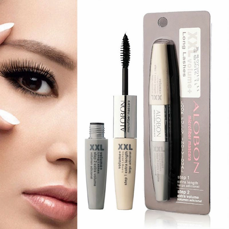 Dual Heads Women Girls 3D Fiber Long Curl Eyelashes Mascara Makeup Eye Black Cosmetic NW