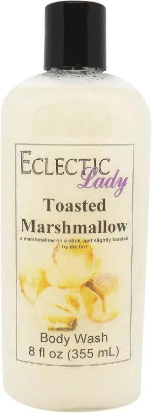 Eclectic Lady Liquid Pearl Body Wash - Toasted Marshmallow Scent 3-in-1 Use For Bubble Bath, Hand Soap & Body Wash, Phthalate-Free Toasted Marshmallow Fragrance, Handcrafted in USA (8 oz)