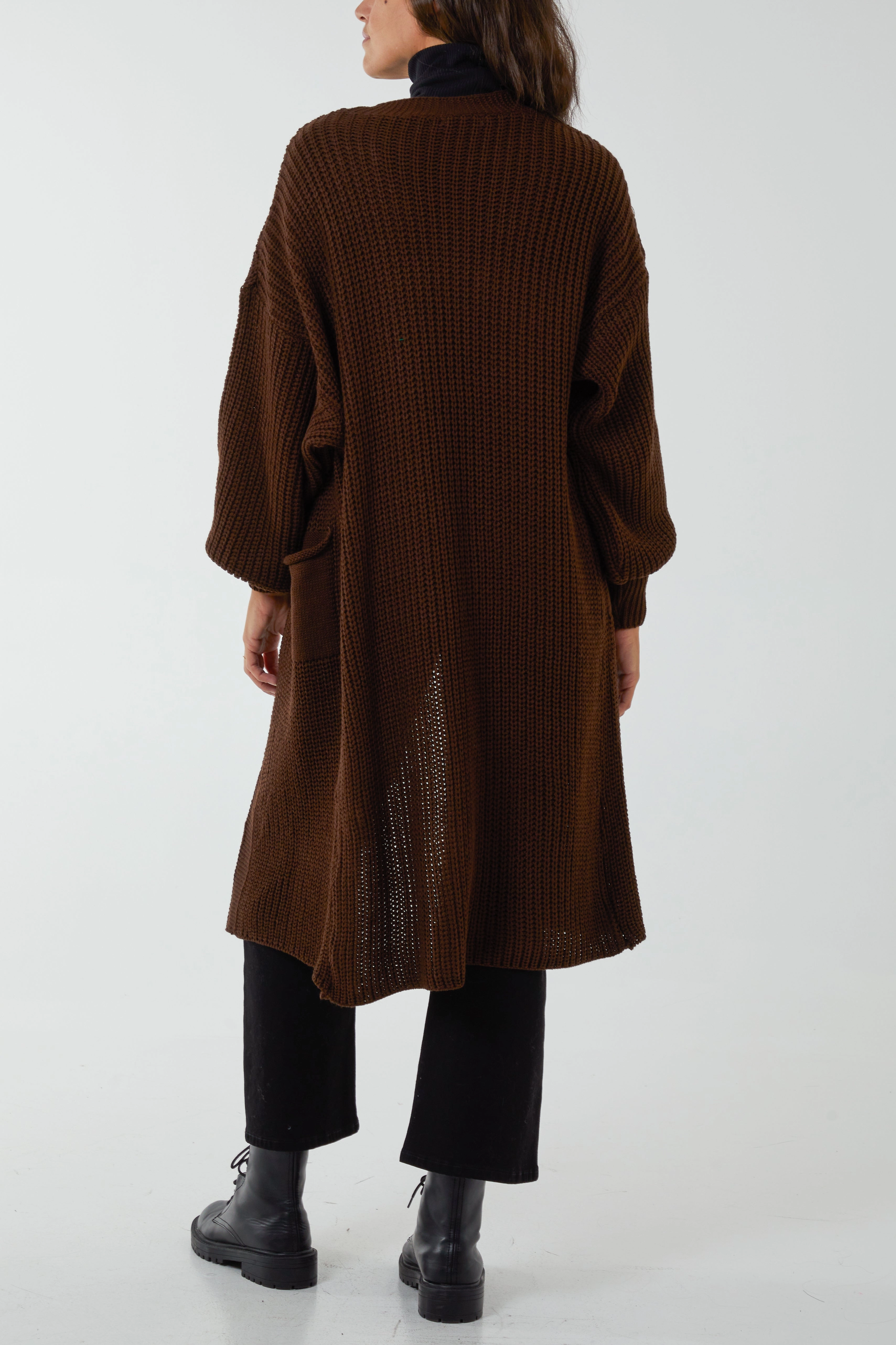 Edge To Edge Knitted Long Cardigan