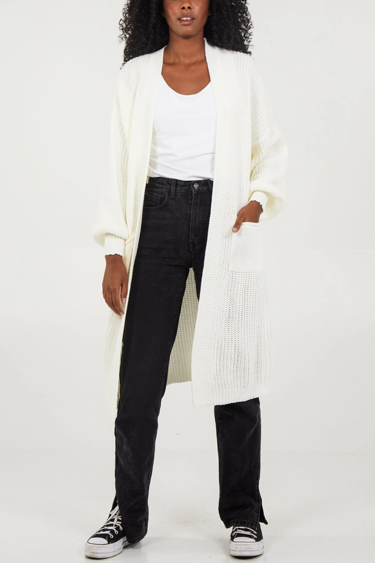 Edge To Edge Knitted Long Cardigan