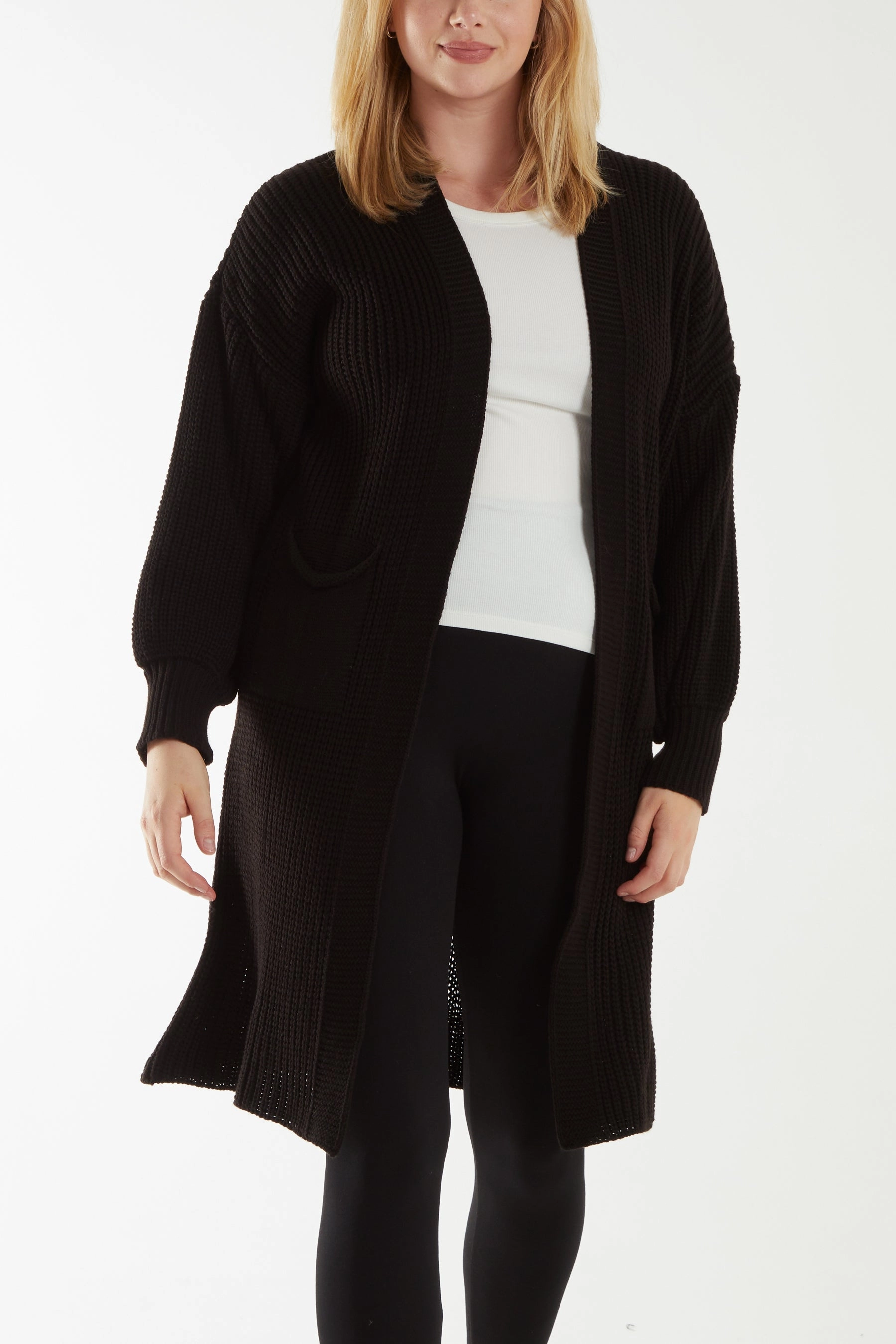 Edge To Edge Knitted Long Cardigan