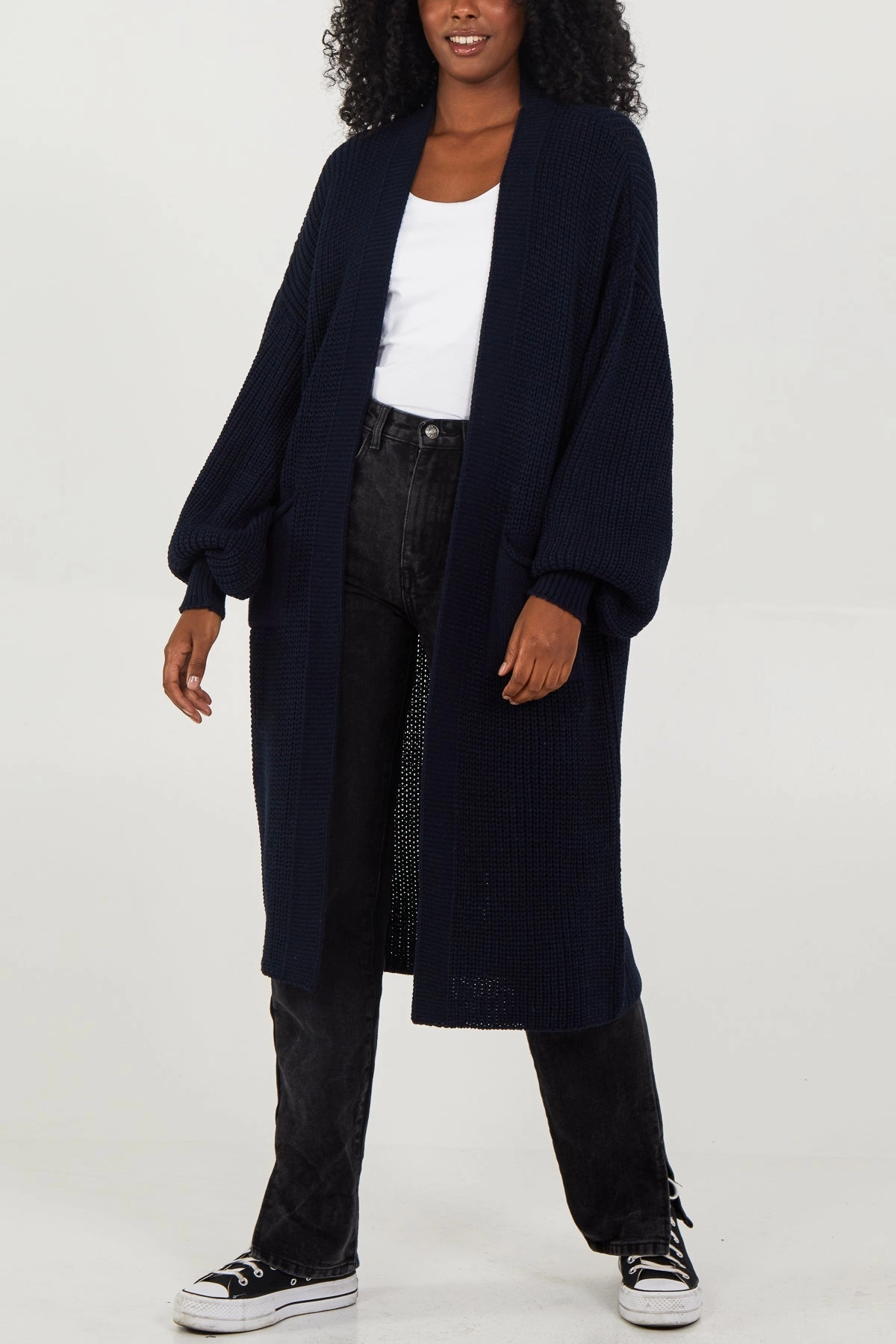 Edge To Edge Knitted Long Cardigan