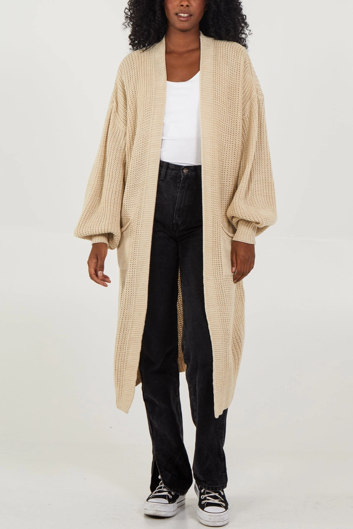 Edge To Edge Knitted Long Cardigan