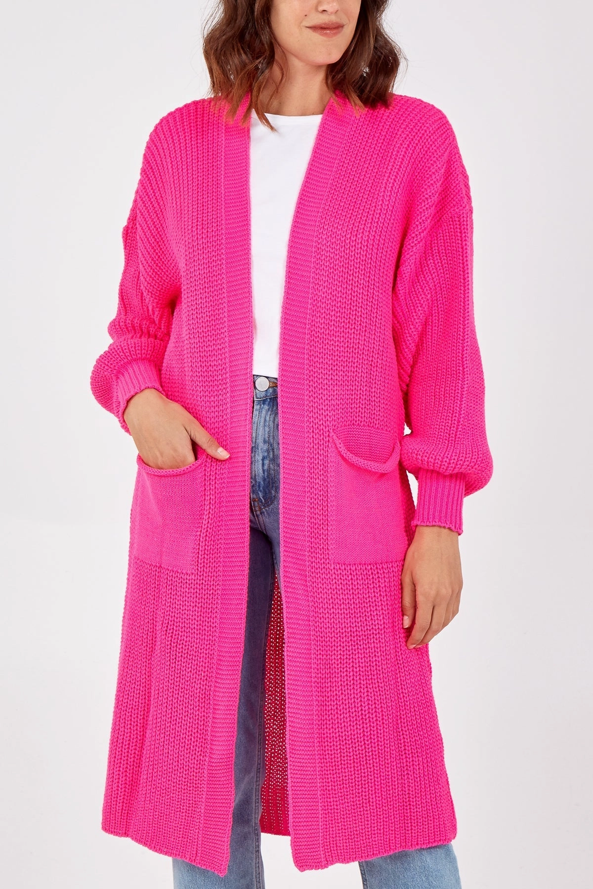 Edge To Edge Knitted Long Cardigan