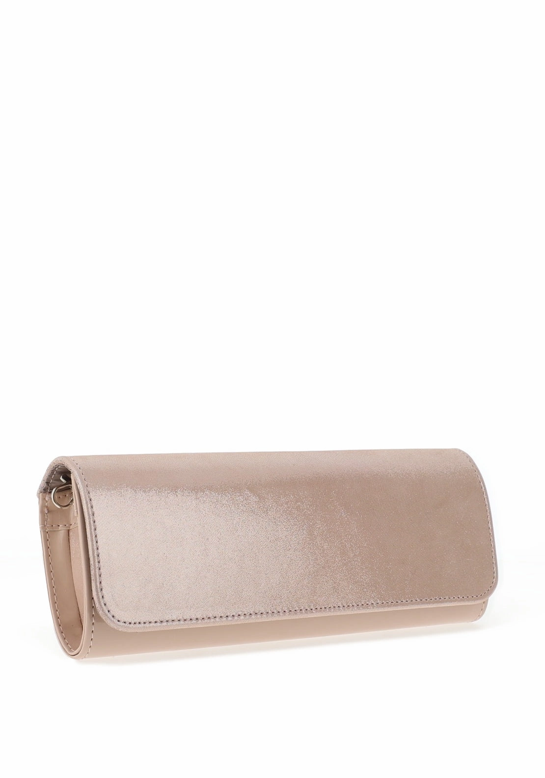 Emis Leather Shimmering Clutch Bag, Blush