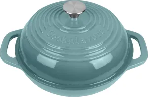 Enameled Cast Iron Dutch Oven with Lid – Non-Stick Bread Pot for Baking, Braising, and Stews – Heavy-Duty Ovenproof Casserole Cookware (Green, 5 QT)