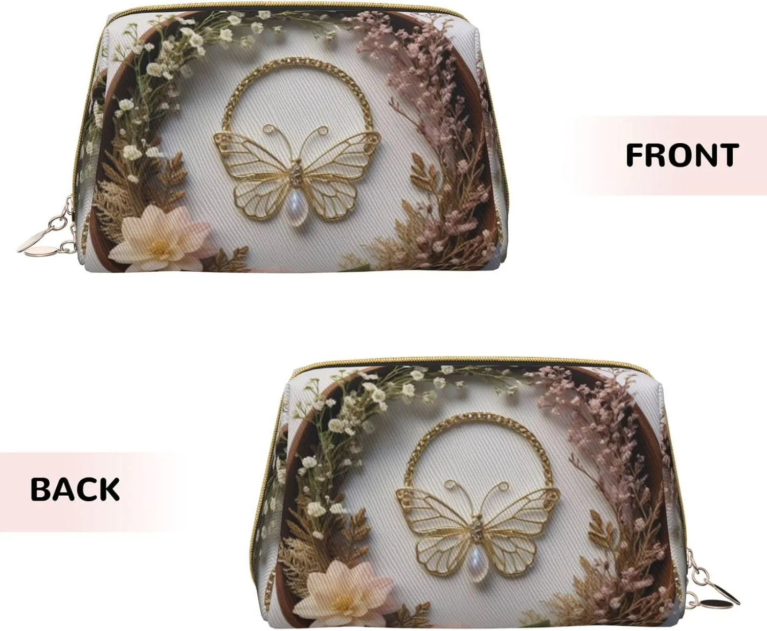Ethereal Essence Printed Small Makeup Bag,Travel Cosmetic Bag Purse with Zipper,Water-resistant Makeup Organizer Bag for Women