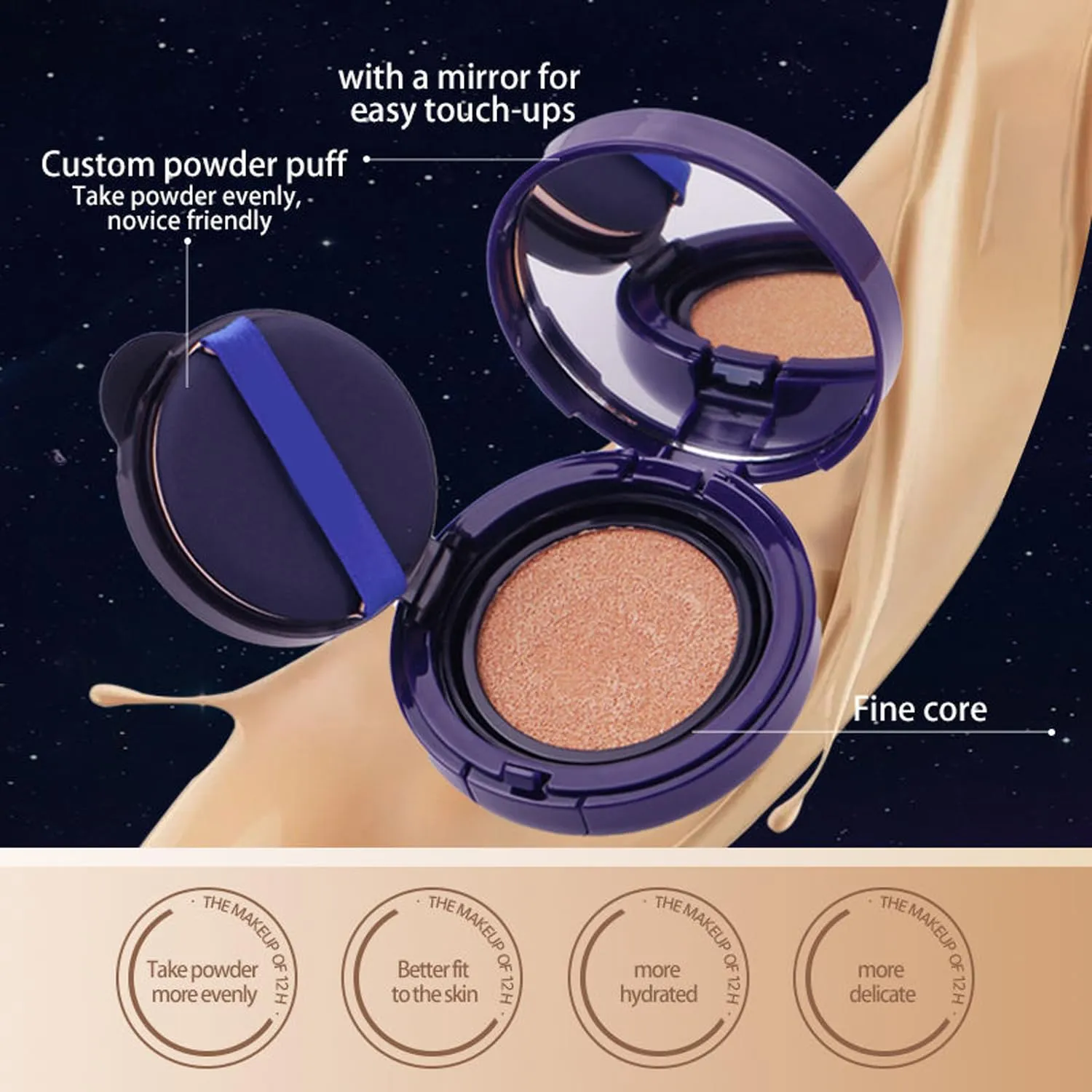 Evanesce Soft Matte Cream Concealer, Tattoo Concealer Waterproof, 0.42oz, Built-In Mirror and Applicator, Natural Fit and Gentle Formula, Suitable for All Skin Tones (Ivory white 1pcs)