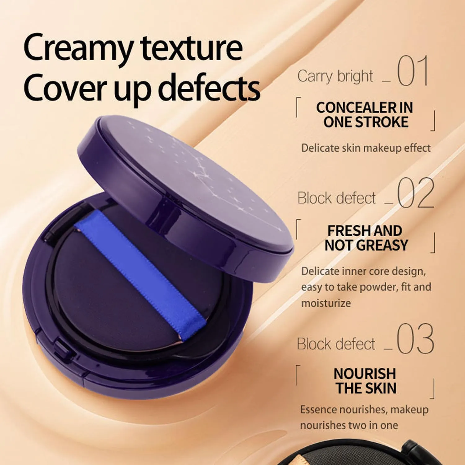 Evanesce Soft Matte Cream Concealer, Tattoo Concealer Waterproof, 0.42oz, Built-In Mirror and Applicator, Natural Fit and Gentle Formula, Suitable for All Skin Tones (Ivory white 1pcs)