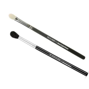 Eyeshadow Blending Makeup Brushes Set – 2pc Beauty Junkees Professional Eye Shadow Blender Make Up Brush, Tapered Dome Bristles for a Beautifully Blended Crease, Buffing Harsh Lines; Premium Quality