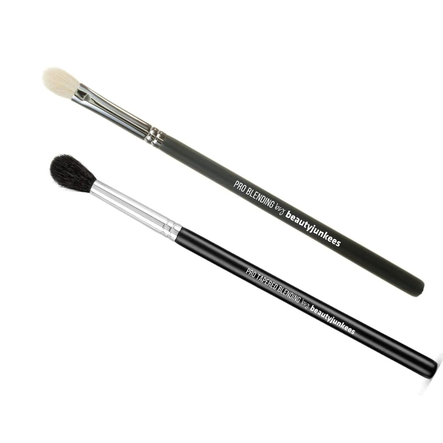 Eyeshadow Blending Makeup Brushes Set – 2pc Beauty Junkees Professional Eye Shadow Blender Make Up Brush, Tapered Dome Bristles for a Beautifully Blended Crease, Buffing Harsh Lines; Premium Quality
