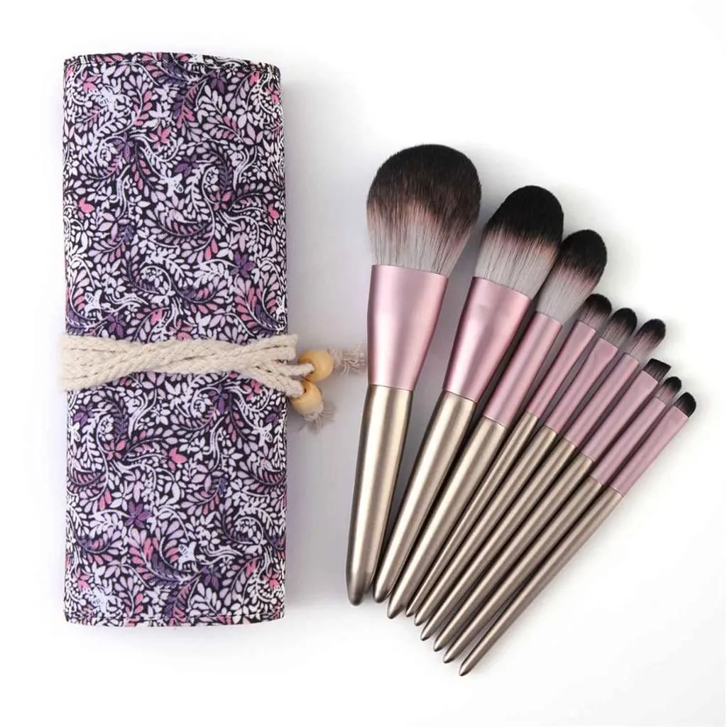 Face Eye Shadow Makeup Brush Set Eyeshadow Eyeliner Lip Foundation Cosmetic Blush Makeup Brushes 9pcs