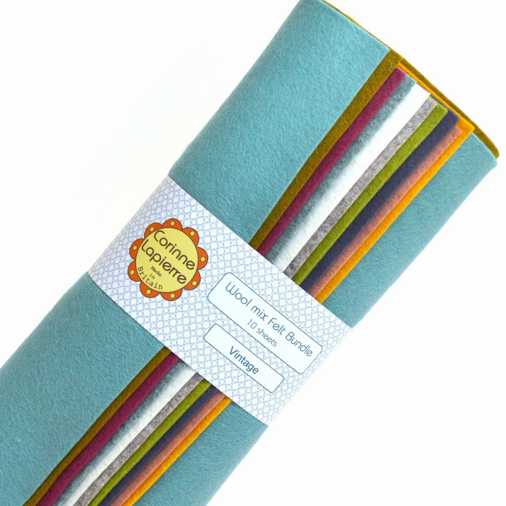 Felt Bundle of 10 Assorted 9" Squares - by Corinne Lapierre