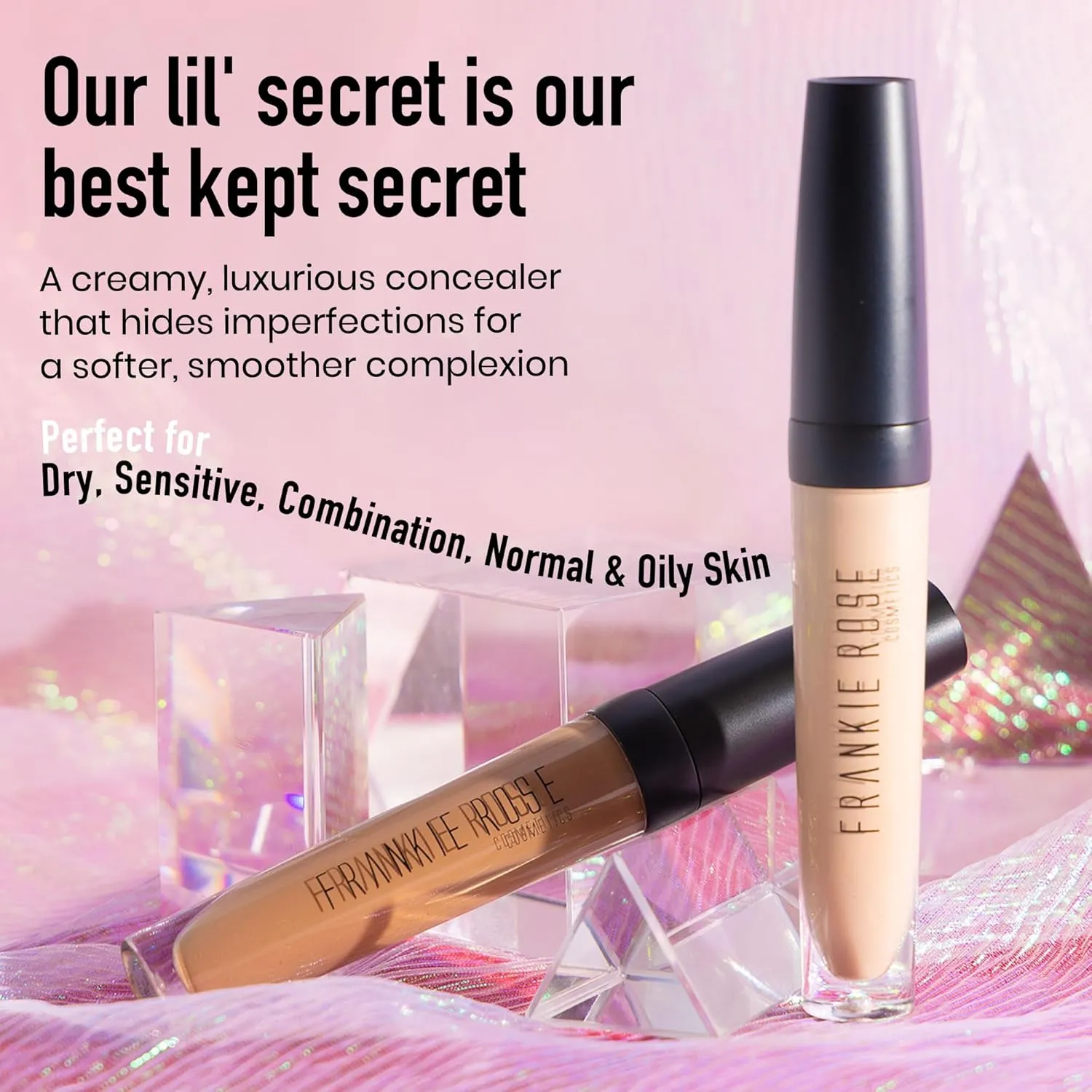 Frankie Rose Cosmetics Our Lil' Secret Concealer Sweat-Proof & Matte Under Eye Concealer, Long Lasting Full Coverage For Fine Lines, Dark Circles & Hide Imperfections - Ginger