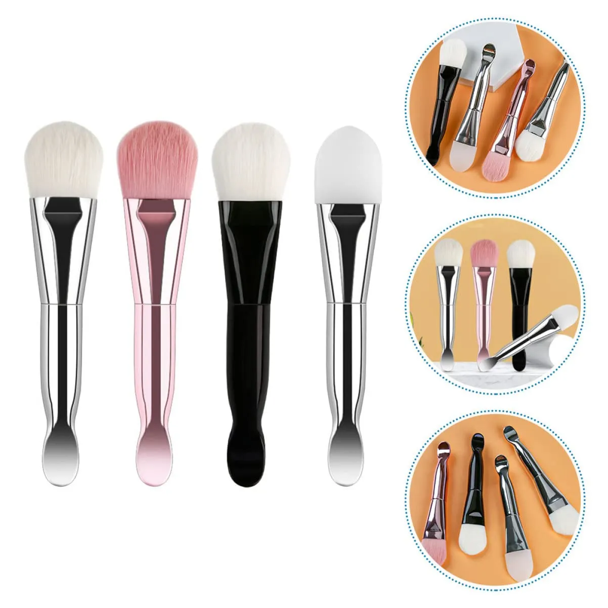 FRCOLOR 12pcs Face Mask Applicator Brush Dual-headed Tool for Even Application of Skincare Products for Mud and Masks Easy to Clean and Reusable