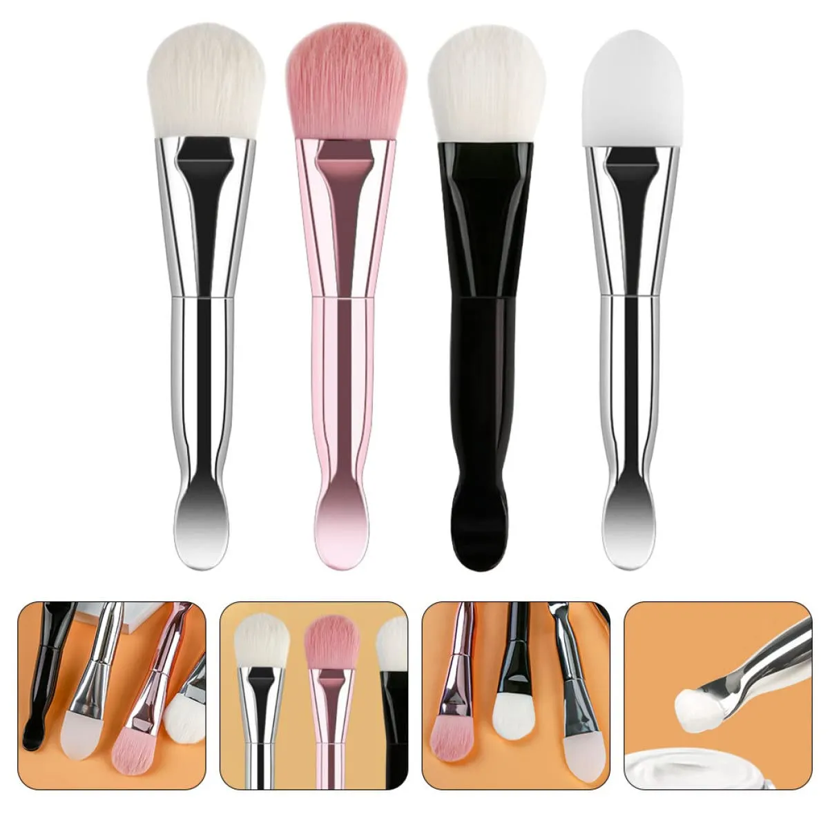 FRCOLOR 12pcs Face Mask Applicator Brush Dual-headed Tool for Even Application of Skincare Products for Mud and Masks Easy to Clean and Reusable