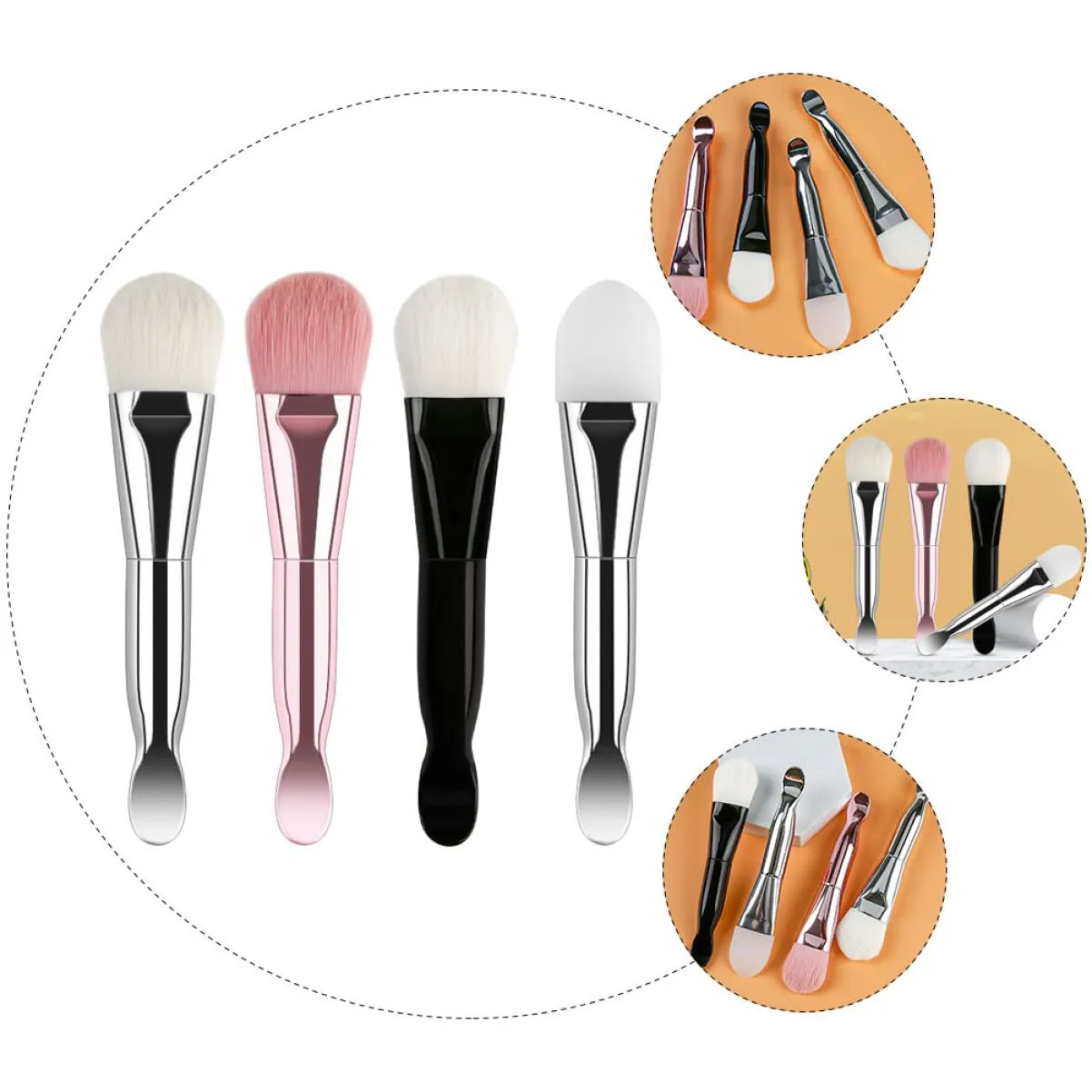FRCOLOR 12pcs Face Mask Applicator Brush Dual-headed Tool for Even Application of Skincare Products for Mud and Masks Easy to Clean and Reusable