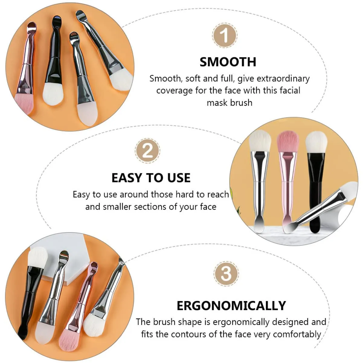 FRCOLOR 12pcs Face Mask Applicator Brush Dual-headed Tool for Even Application of Skincare Products for Mud and Masks Easy to Clean and Reusable