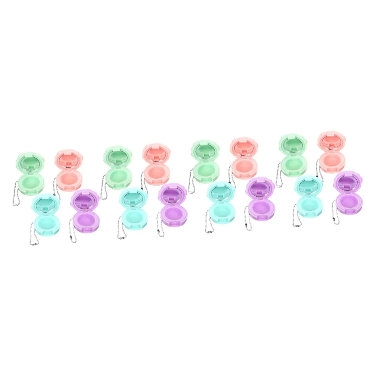FRCOLOR 16 Pcs Round Eye Shadow Box Refillable Cosmetics Jar Eyeshadow Tint Makeup Lip Gloss Lip Stain Peel off Perfume Mini Cosmetic Jars Empty Lipstick Container Palette Blush Plastic