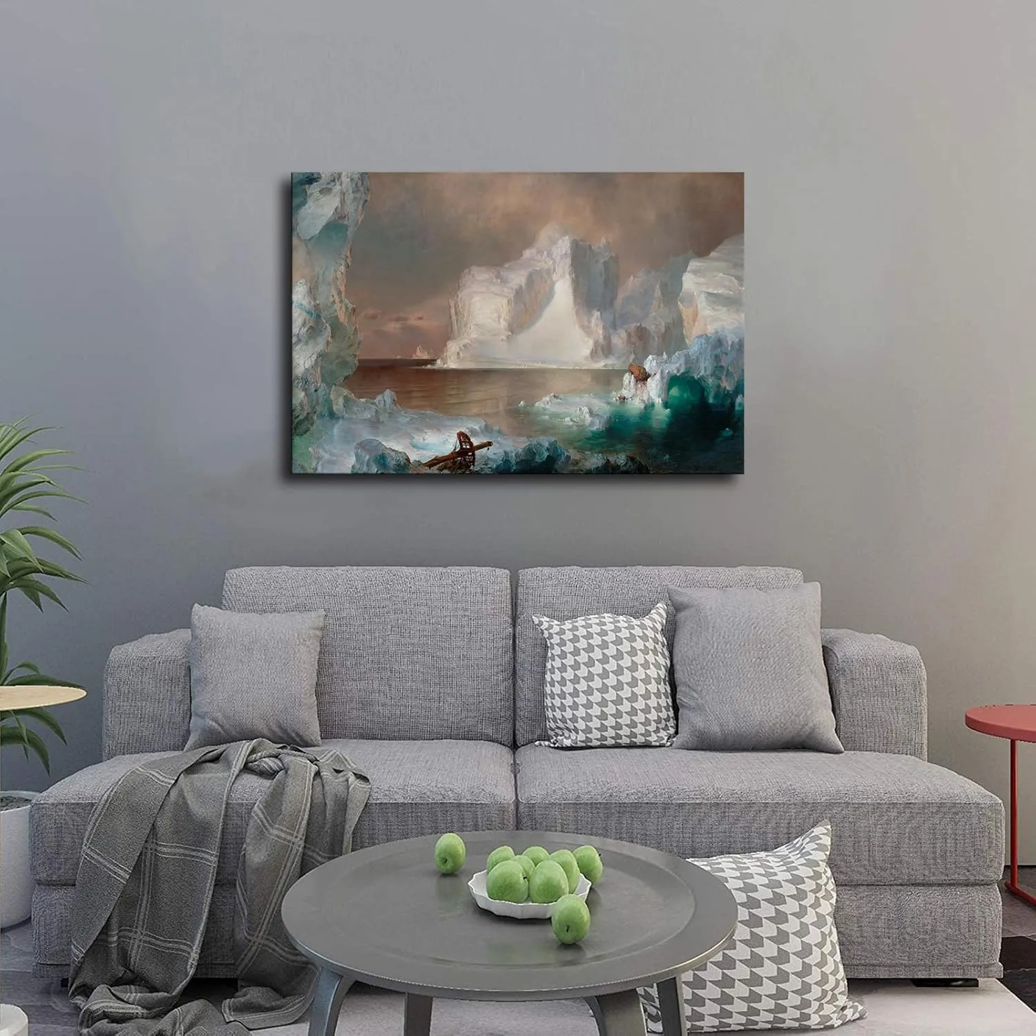 Frederic Edwin Church painting artwork- The Icebergs Poster Canvas Printing Wall Art Decor Aesthetics Living Room Bedroom Home Background (24x36inch-Unframed)
