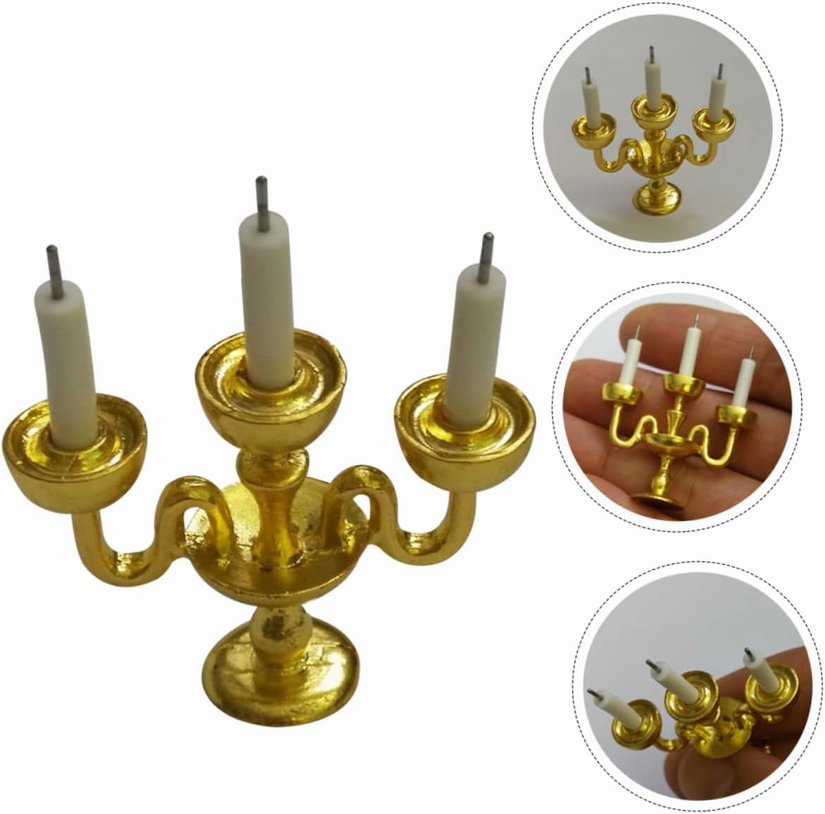 GALPADA 5pcs Miniature Candle Stick Holders for Dollhouses Decorative Accessories for House Lightweight Design for Craft Collectors and Imaginative Play