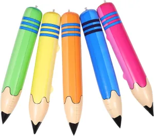 GANAZONO 5pcs Large Inflatable Pencil Toy Kindergarten Props for Back to School Party Decorations to Transport for Learning and Events