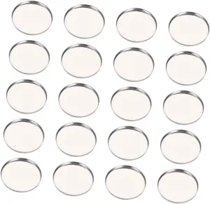 Gatuida 50pcs Eyeshadow Palette Plate Eye Shadow Small Circle Makeup Pans Empty Round Tray Cosmetics Storage Holder Blusher Holder Eyeshadow Sub Package Case Silver Stainless Steel