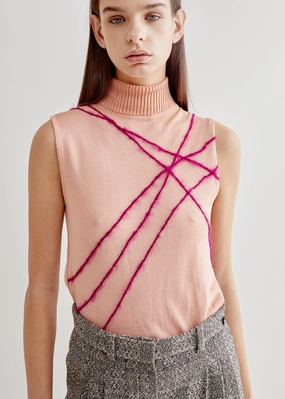 Gianni Versace <br> S/S 1998 Couture runway mohair stripe turtleneck top