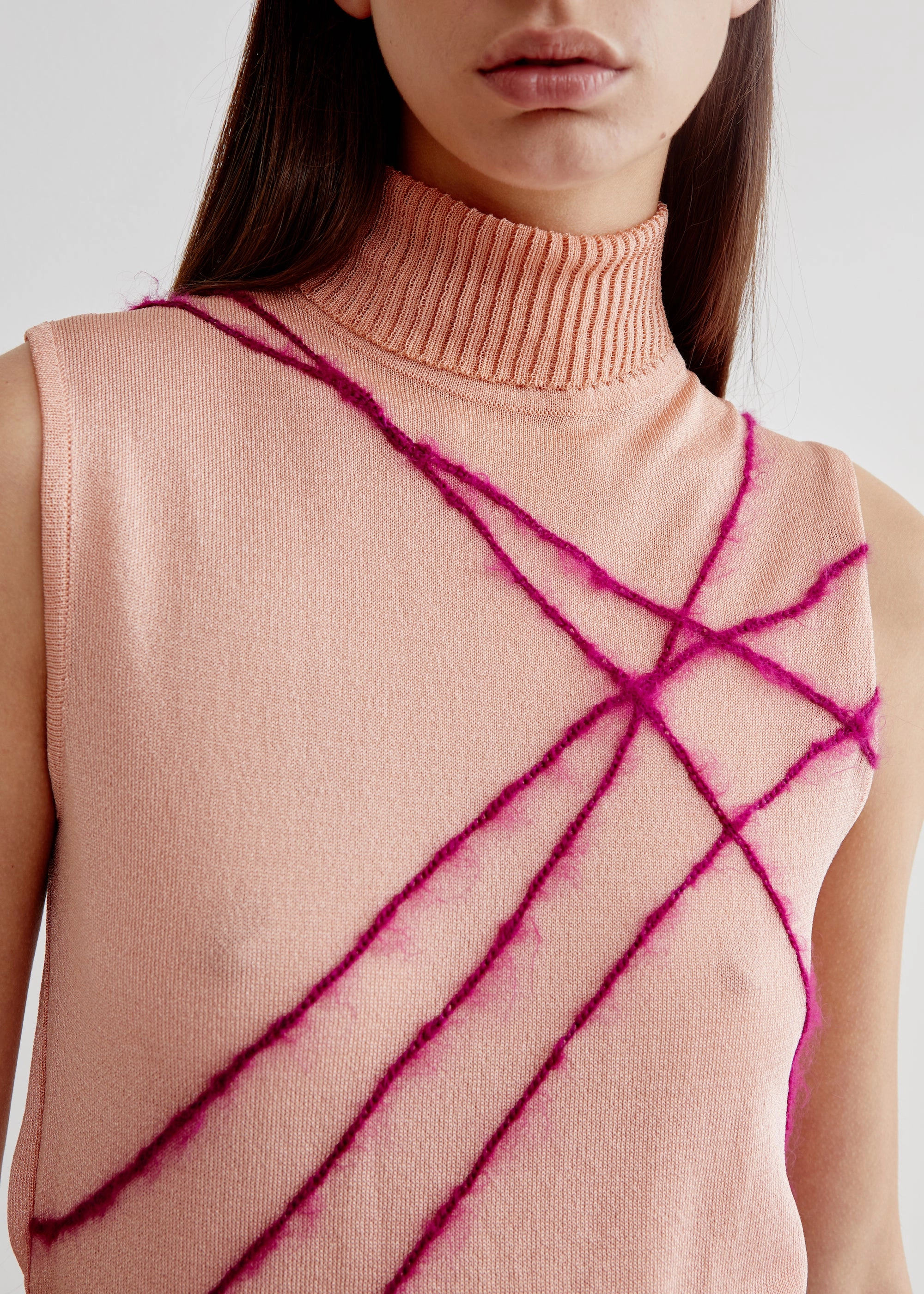 Gianni Versace <br> S/S 1998 Couture runway mohair stripe turtleneck top
