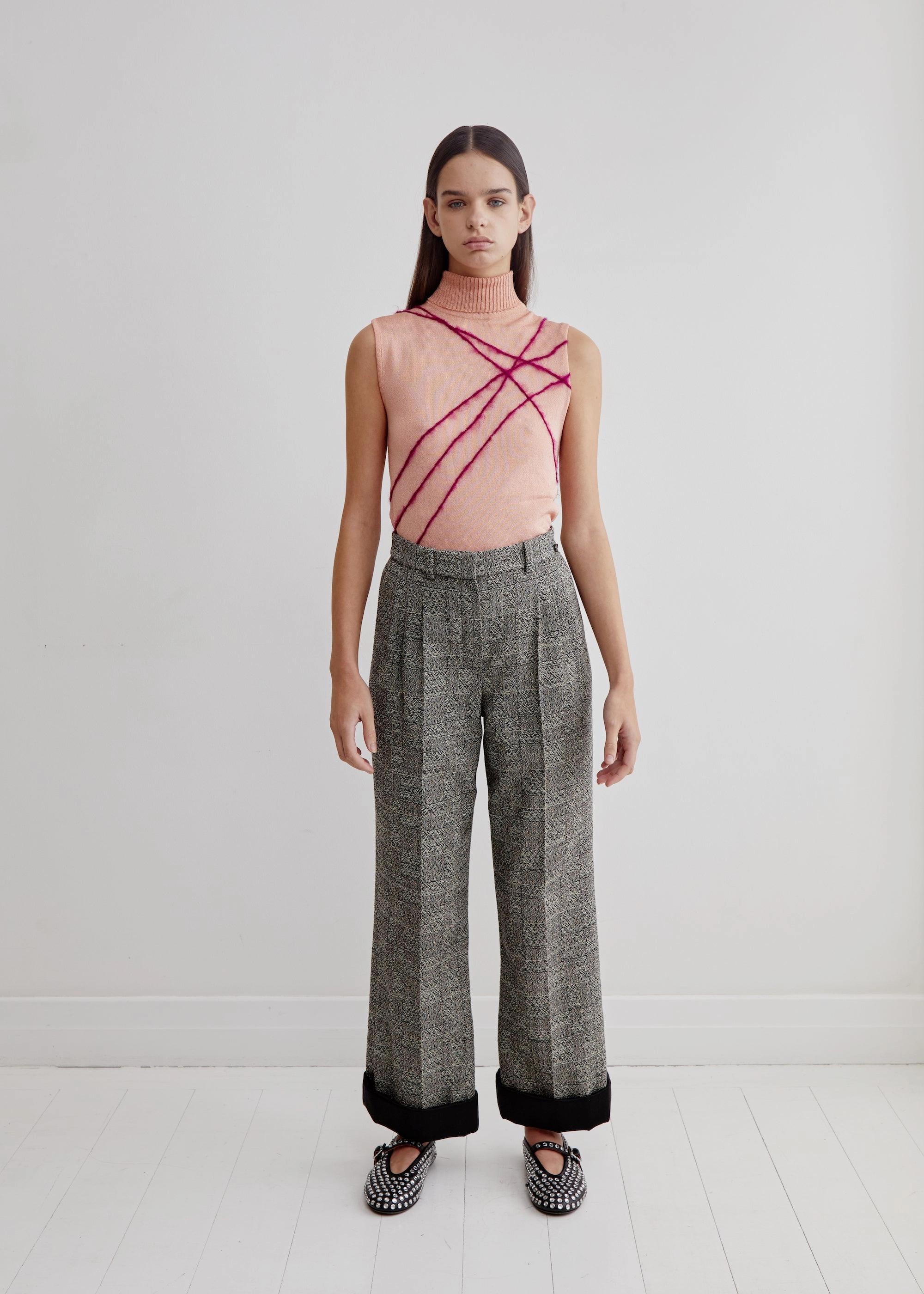 Gianni Versace <br> S/S 1998 Couture runway mohair stripe turtleneck top
