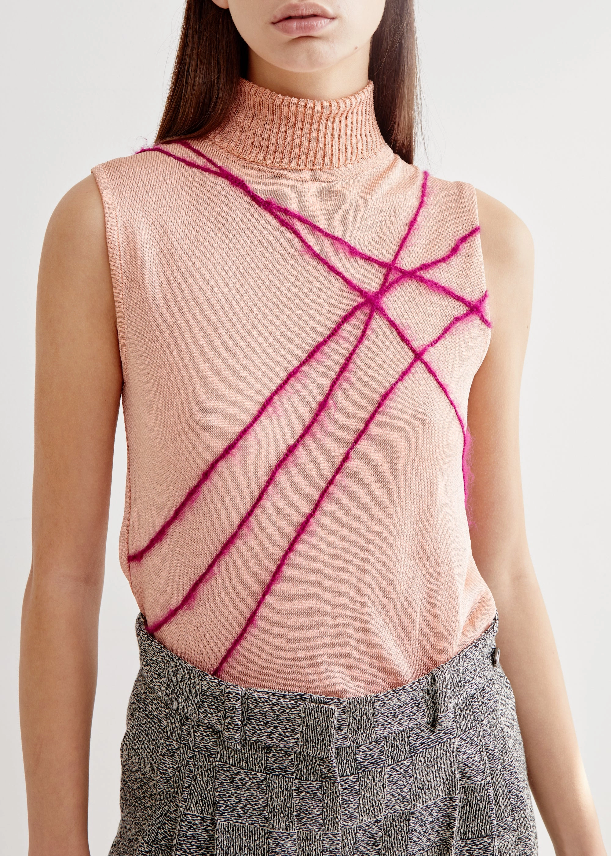 Gianni Versace <br> S/S 1998 Couture runway mohair stripe turtleneck top