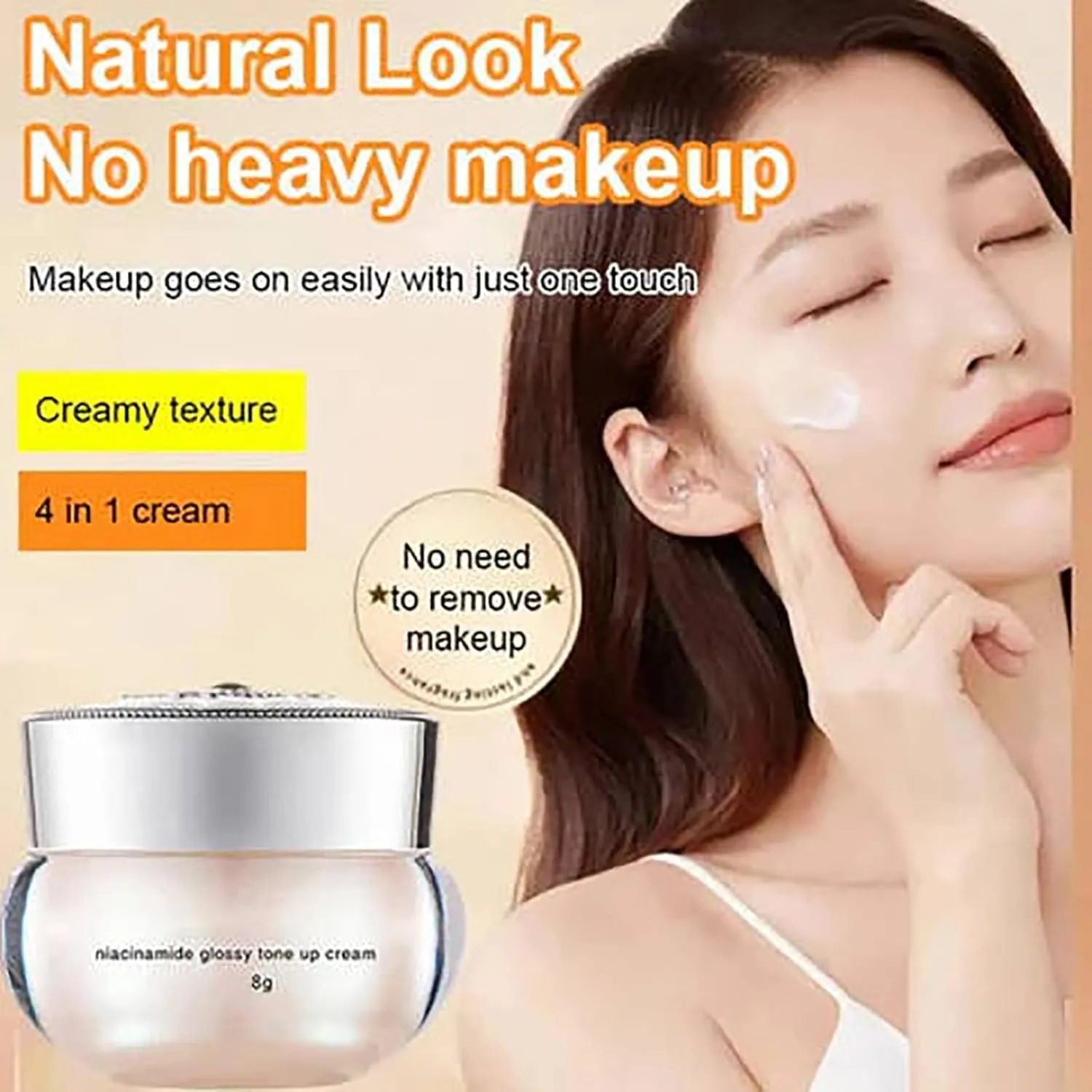 GIRLVYAN Niacinamide Revitalizing Tone-Up Cream, GIRLVYAN Tone-Up Cream Korean, Makeup Concealer Foundation Oil Control & Long-Lasting & Lightweight (B Cream-30g)