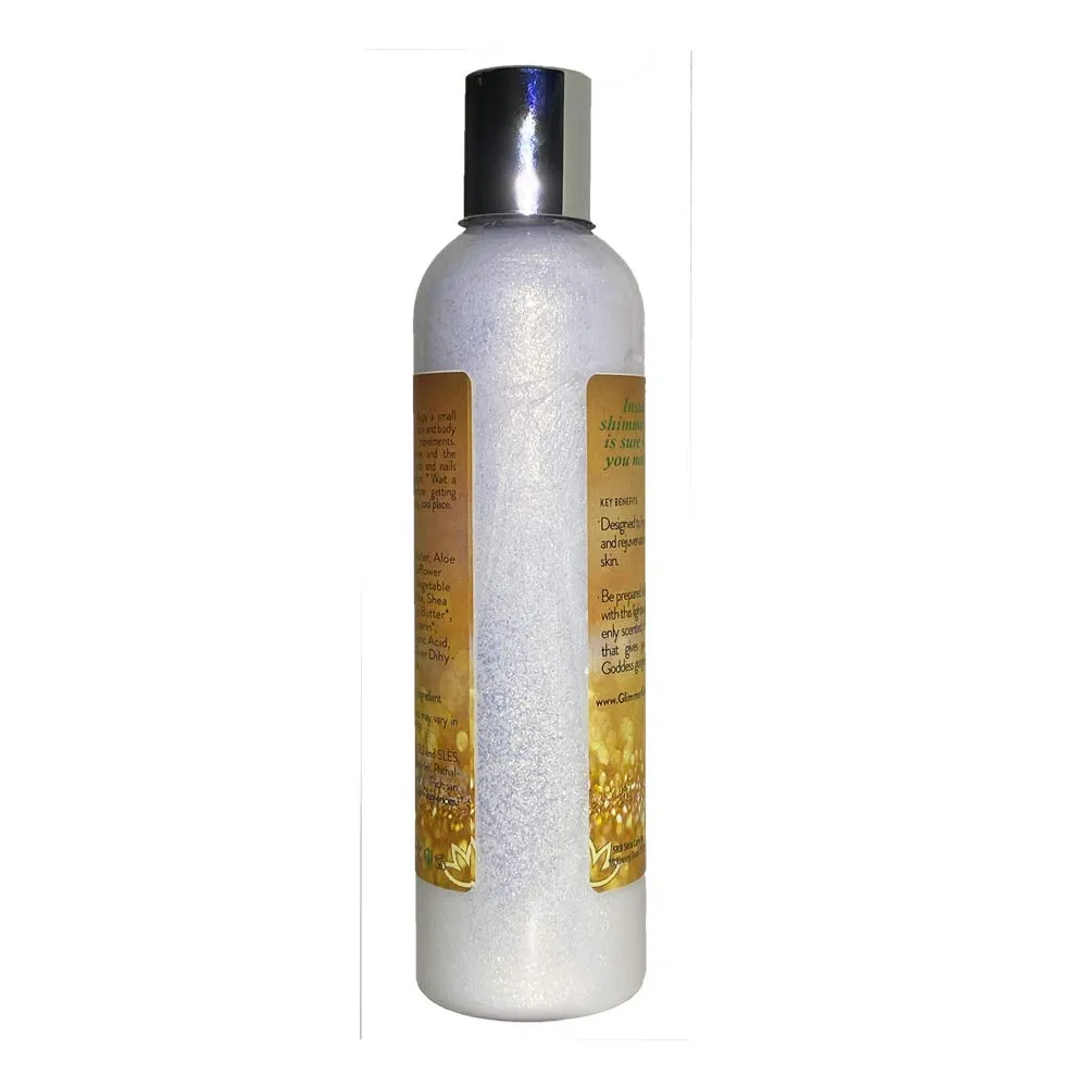 GLIMMER GODDESS Organic Body Shimmer Lotion - Super Level 3 Gold Body Shimmer, 8 oz