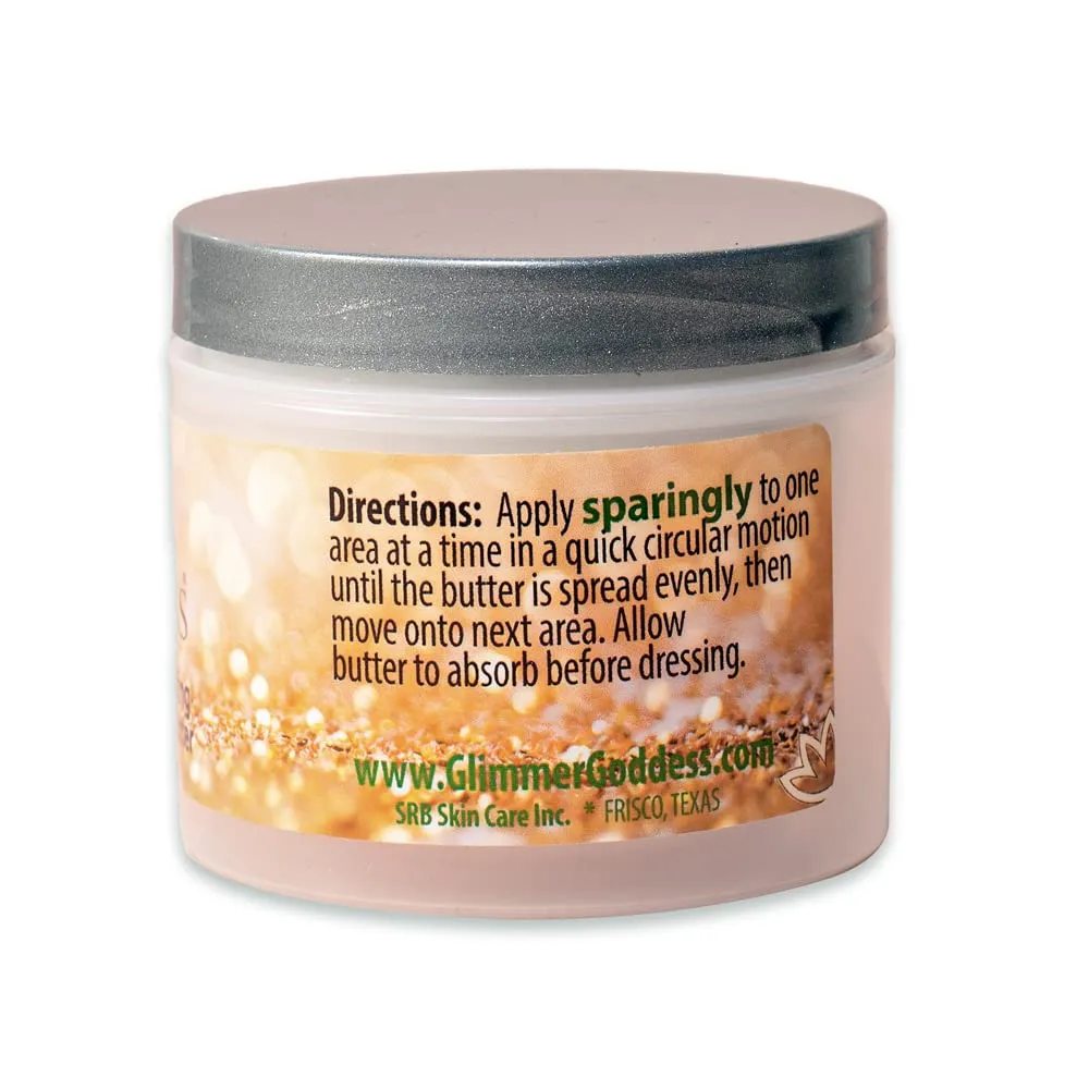 GLIMMER GODDESS Organic Whipped Body Butter - Sexy Level 2 Gold Shimmer - Moisturizing & Nourishing Skincare with Natural Ingredients - Sultry Glow & Hydration - 4.0 oz