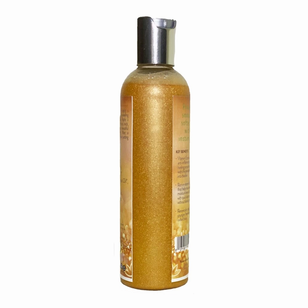 GLIMMER GODDESS Organic Illuminating Shimmer Body & Face Oil – 24K Gold – Hydrating Vegan Formula for Radiant Glow – 4 oz