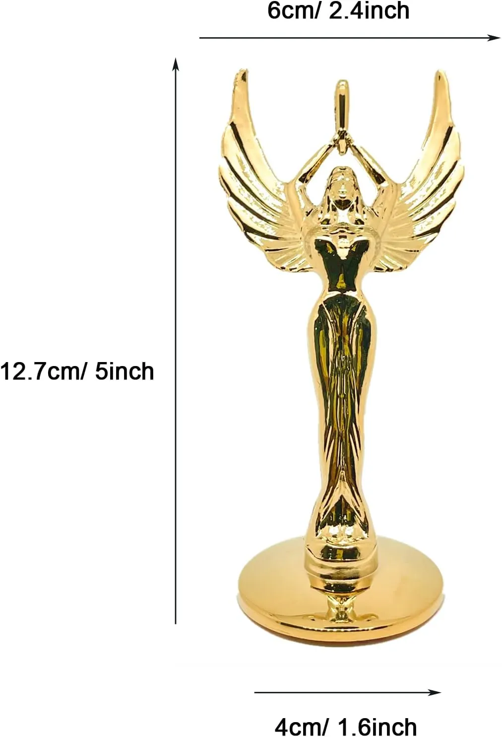 Goddess Hood Ornaments for Cars Angel Logo Car Front Bonnet Stand Cars Metal Stickers Universal 3D Emblem Badge Auto Sticker Symbol Ornament for Trucks Vehicle (Goddess Golden)