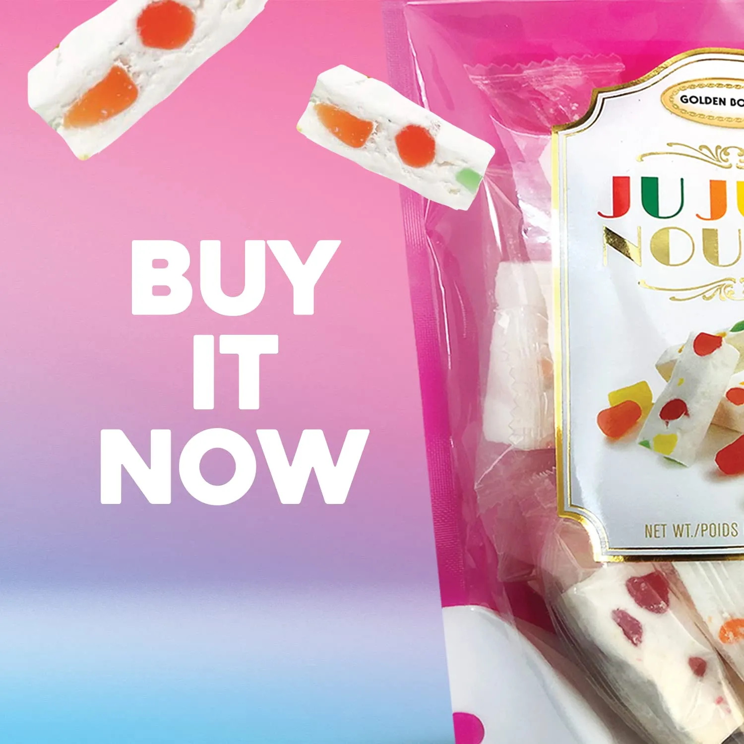 Golden Bonbon Italian Jujube Nougat Candy Original Flavor, Soft and Chewy With Fruity Jelly Beans Original Recipe, 5.3 Ounces (3, Original)