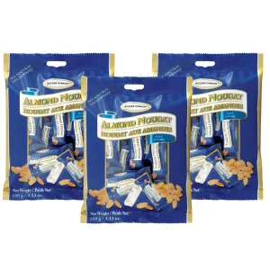 Golden Bonbon Italian Soft Almond Nougat Candy, Individually Packed Chewy, Gluten Free Nougat, Full of Almonds, Halal Candy 3.53 Ounces (Pack of 3) (Almond)
