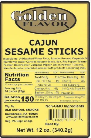Golden Flavor Sesame Sticks - Cajun - 3 pounds total - (4) 12 ounce bags