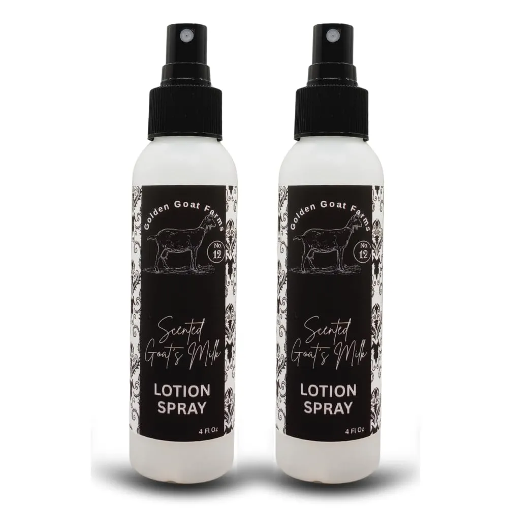 Golden Goat Farms Amber Cinnamon Scented Sprayable Lotion with Goat's Milk, 4 Oz (2 Pack)