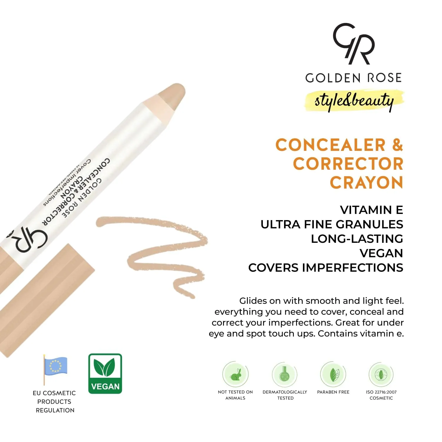Golden Rose GR Crayon Concealer & Corrector for Dark Circles, No:01