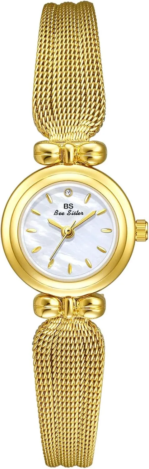 Gosasa Elegant Women's Watch Mesh Strap Stainless Steel Analog Waterproof Ladies Dress Wrist Watch Gift for Women