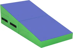 Gymnastics Mat 48"x24"x14" Folding Gymnastics Mat Incline Cheese Wedge Mat Non-slip PVC Surface & Zipper Seal Design Gym Fitness Tumbling Skill Shape Mat for Kids Girls Adult, Pink