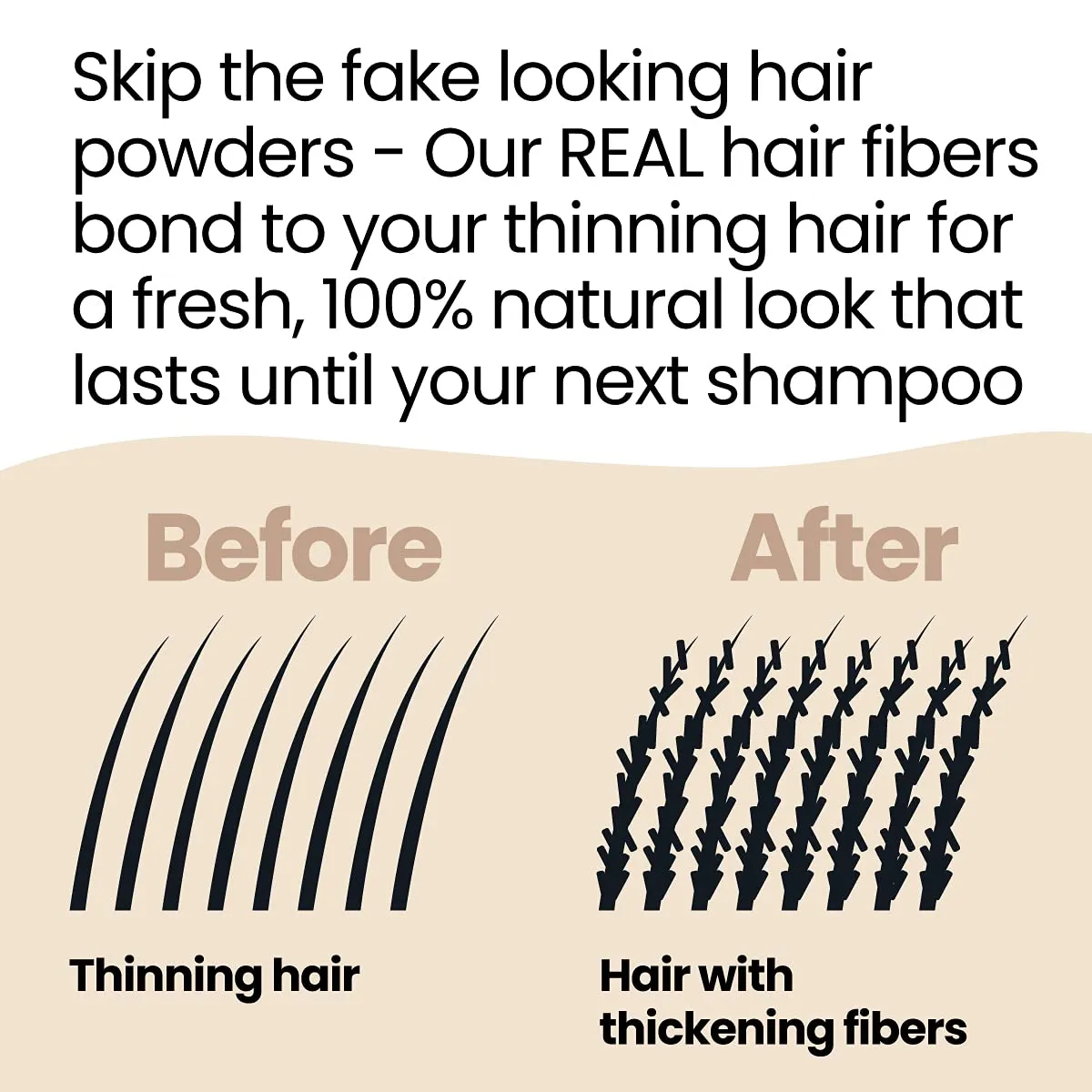 Hair Illusion Dark Brown Real Hair Fibers for Thinning Hair - 100% Natural Texture, Non Synthetic Hair Fibers - Bald Spot Cover Up for Women & Men - 18 Gram