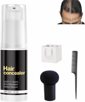 Hairfillup Hair Concealer, Sweat-Proof Waterproof Hair Concealer, Hairline Enhancing Powder for Men Women, Black