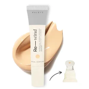 HALEYS Re-wind Blurring Full Coverage Concealer (Light/Medium - Warm), Brighten, Reduce redness, dark circles and fine lines, Non-Caking, Longwear, Nourishes, Lightweight, Soft-Matte Finish, V   CF