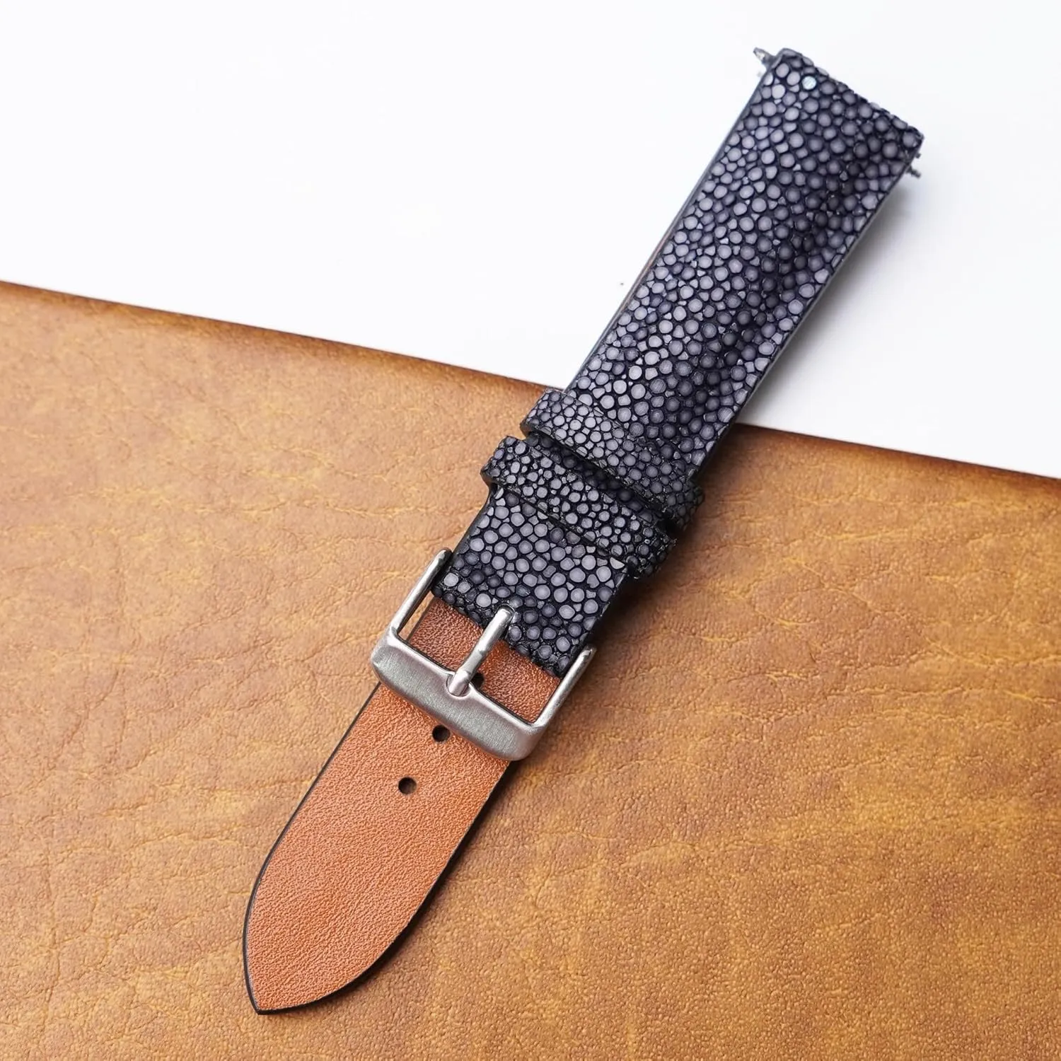 Handmade Lizard Watch Band Men Quick Release Premium Stingray Leather Watch Strap Replacement Stainless Steel Buckle Bespoke 18mm 19mm 20mm 21mm 22mm 24mm