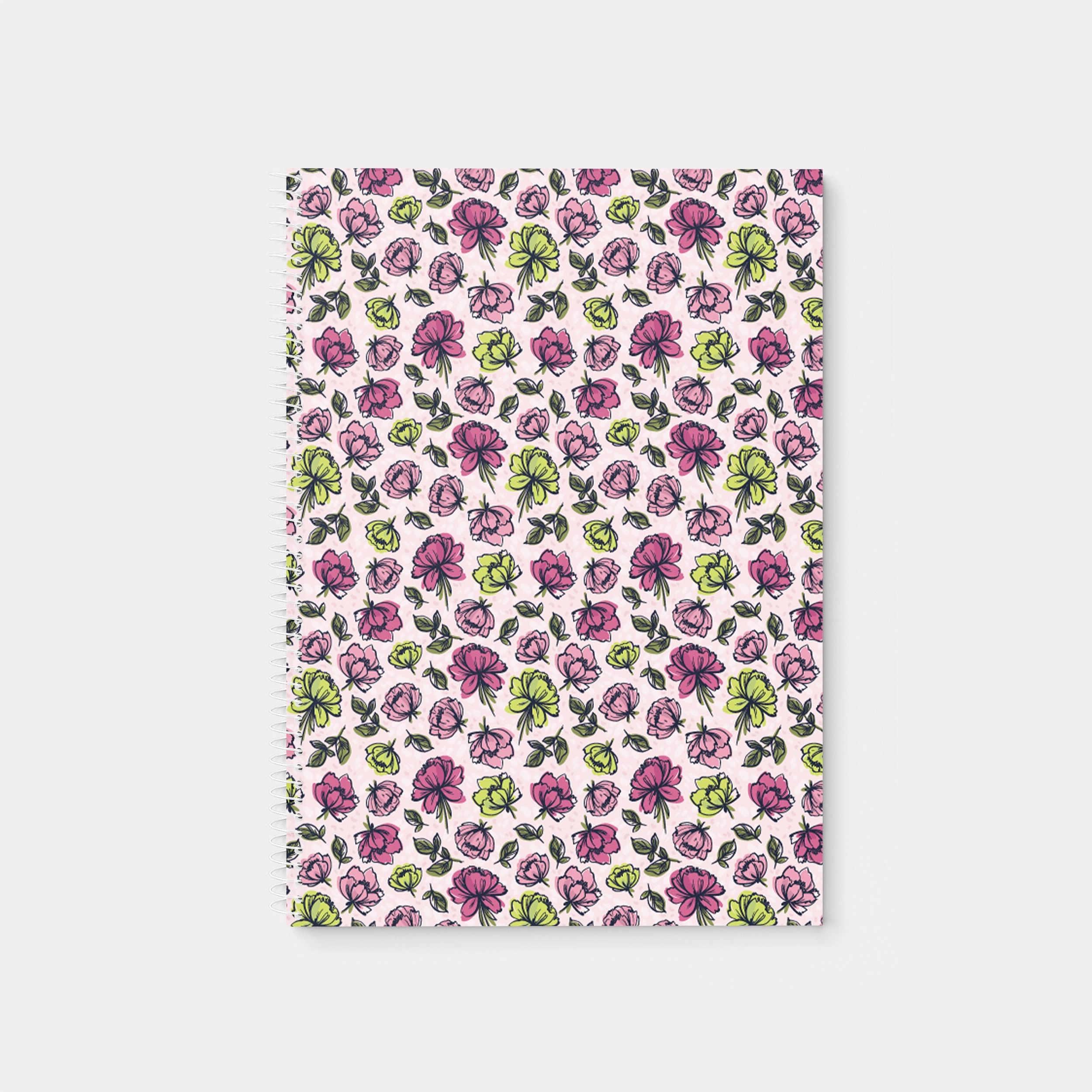 Happy Floral Personalized Spiral Notebook - 2 sizes